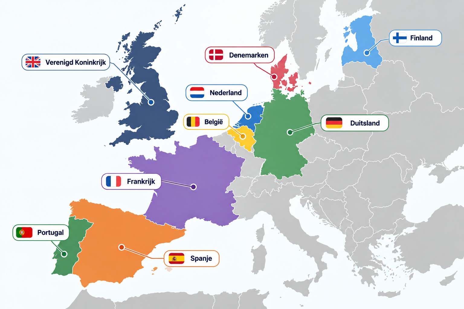 Europese exportmarkten van De Vleesfabriek